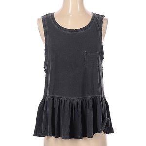 We the Free Gray continental Distressed pocket Front tank